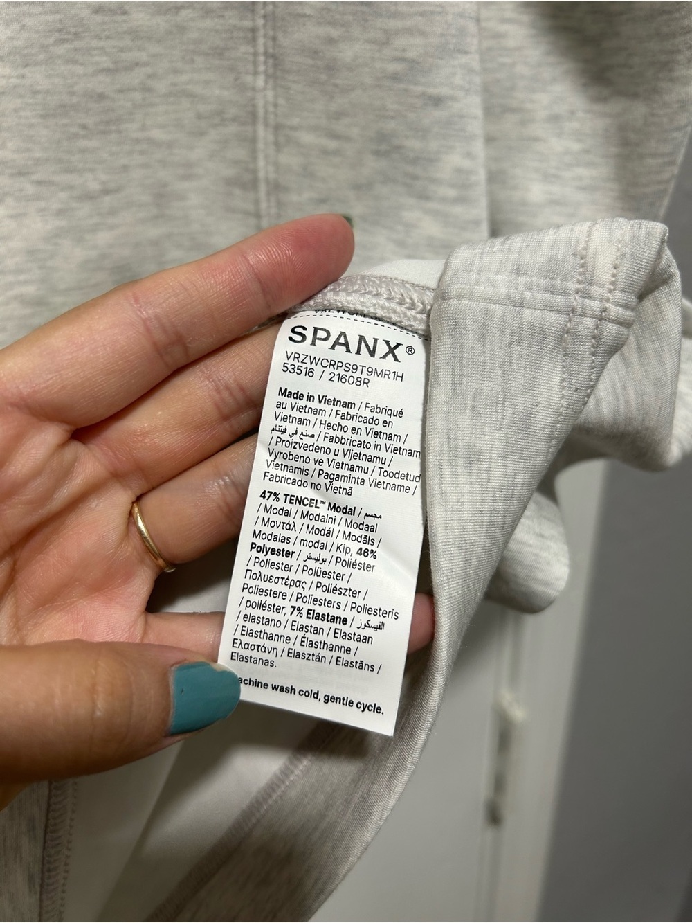 Spanx Heathered Half Zip Long Sleeve Grey Mini Dress Size Medium - Picture 6 of 9